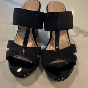 Charles By Charles David Black Wedge Heel Slide Sandal - 7